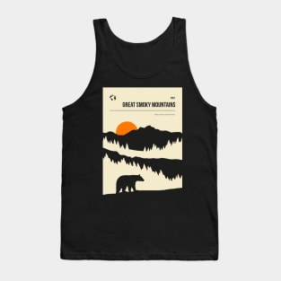 Great Smoky Mountains Vintage Minimal Retro Travel Art Tank Top